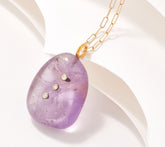 Aura by Paige Novick  Sterling Silver Amethyst & Diamond Necklace, 18"